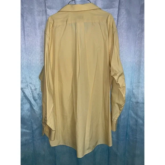 Men's Van Heusen Sz‎ 17 (32/33) Yellow Long Sleeve Button Up Dress Shirt - Picture 3 of 5